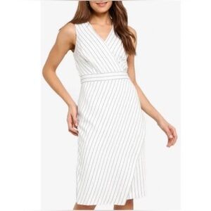 Banana Republic Stripe Sheath Dress, white w/ navy stripes, Size 2